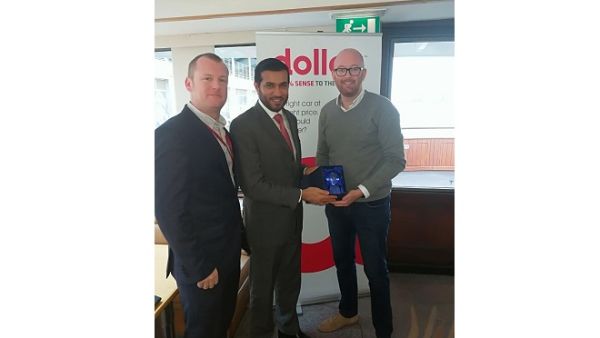 Simon Ward, Global Supply Team Manager and Paul O’Sullivan, Supply Team Manager of CarTrawler presented the Customer Satisfaction Award 2017 to Marwan Al Mulla, General Manager of Dollar. Simon Ward, Global Supply Team Manager and Paul O’Sullivan, Supply Team Manager of CarTrawler presented the Customer Satisfaction Award 2017 to Marwan Al Mulla, General Manager of Dollar.