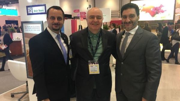 During the recent WTM London, 2017 visit, Moussa El Hayek, Chief Operating Officer, Yasser Moussa, Executive Assistant Manager meeting with Saleh Mohamed Al Geziry - Director General at Ajman Tourism Development.