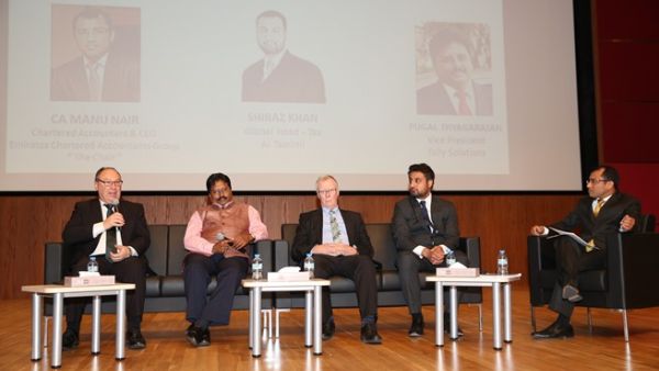 A panel-discussion entitled ‘VAT Post Implementation Analysis,’ moderated by Manu Nair, CEO of Emirates Chartered Accountants Group, was held during the event. A panel-discussion entitled ‘VAT Post Implementation Analysis,’ moderated by Manu Nair, CEO of Emirates Chartered Accountants Group, was held during the event.