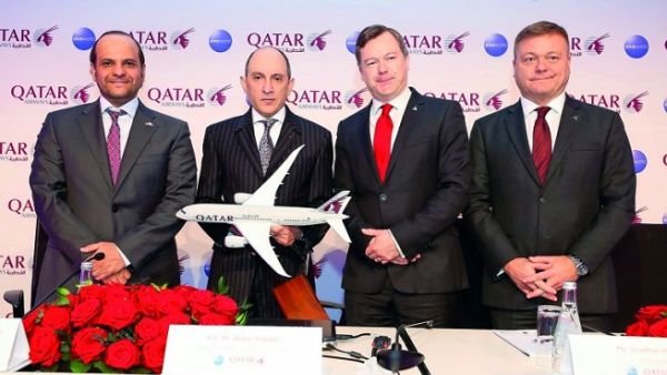 Qatar Airways Group Chief Executive Akbar Al Baker with other officials during the event.