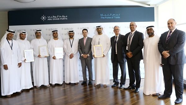 Captain Mohamed Juma Al Shamisi, CEO of Abu Dhabi Ports, received the certificates at the Abu Dhabi Ports headquarters, for all four sites in tandem.