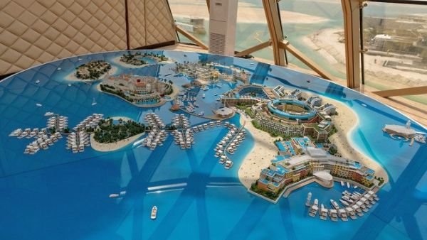 A miniature snapshot of what the Heart of Europe project will look like from a bird’s-eye view upon completion. (photos by Ziyad Alarfaj/Arab News)