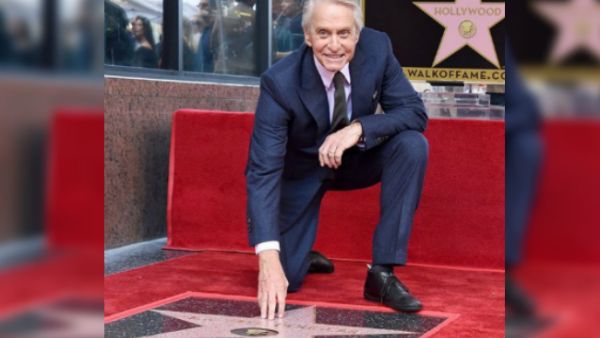 Actor Michael Douglas unveils his star on the Hollywood Walk of Fame in Los Angeles.  Actor Michael Douglas unveils his star on the Hollywood Walk of Fame in Los Angeles.