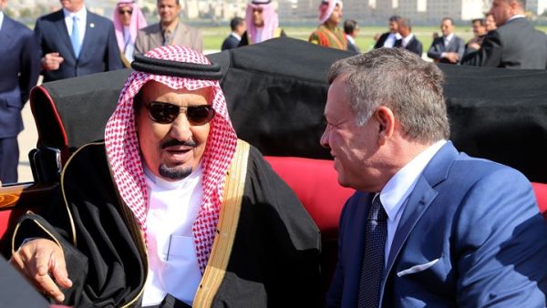 استقبال العاهل الأردني نظيره السعودي في مطار ماركا بعمّان