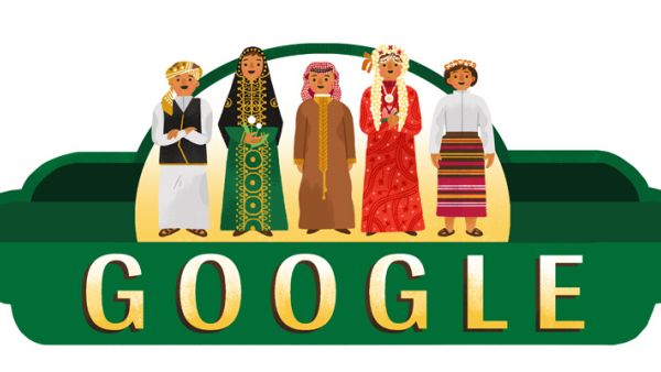 Google goes green to celebrate Saudi Arabia's National Day. (Courtesy of Google)