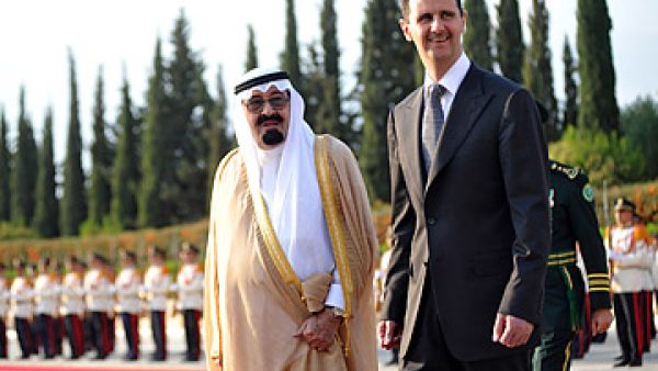 Saudi King Abdullah and Syrian President Bashar Assad at al-Shaab Palace in Damascus on Oct. 7, 2009. (AFP/File)