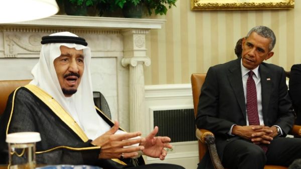 Saudi King Salman bin Abdulaziz Al-Saud meets with US President Barack Obama in the White House. (AFP/Yuri Gripas)
