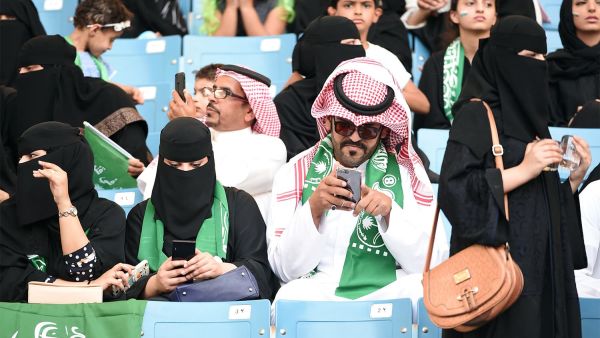 Last month, women were invited with their families to a sports stadium for the first time to attend annual National Day celebrations (AFP/File)