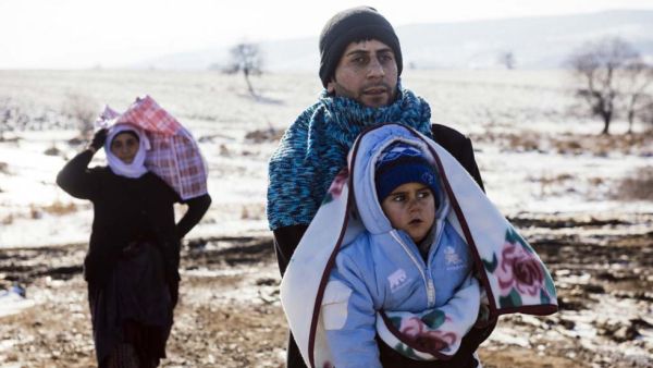 A refugee family crossing through Serbia. (AFP/Dimitar Dilkoff)