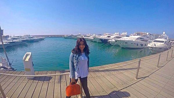 Sherine soaking up the sun in Beirut. (Image: Facebook)