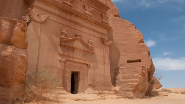 Nabatean tomb in Madain Saleh archeological site, Saudi Arabia.. (Shutterstock)