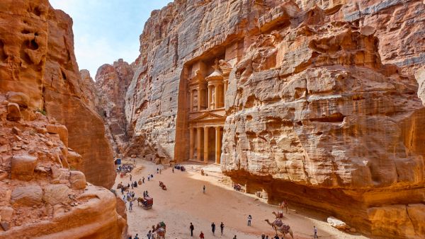 The temple-mausoleum of Al Khazneh in the ancient city of Petra in Jordan (Shutterstock)