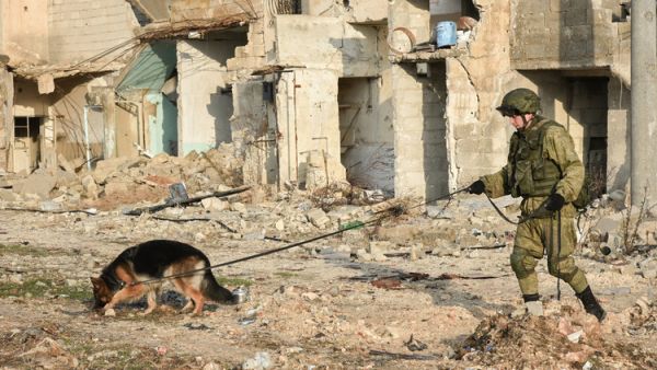 خبير من مفرزة إزالة الألغام الروسية في حلب
