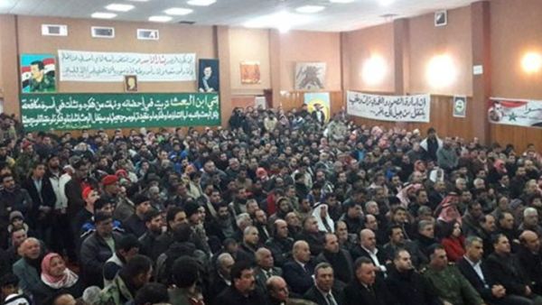 صورة نشرتها وكالة النظام لما قالت إنها "مصالحة" شملت أكثر من 500 شخص