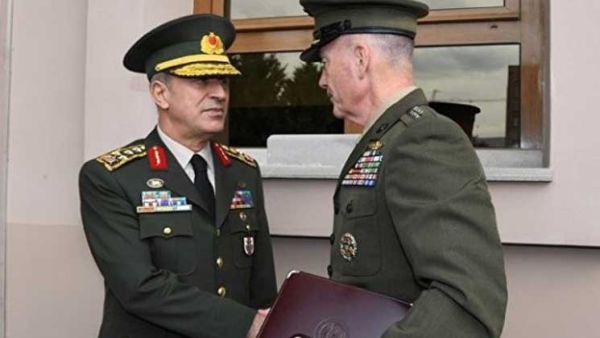 رئيس الأركان التركية ونظيره الأمريكي يبحثان مكافحة الإرهاب في سوريا والعراق