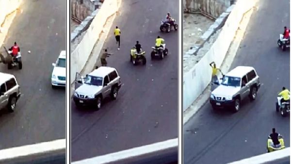 عصابة دبابات تهاجم رجال الأمن