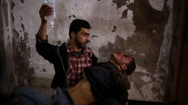 Syrian regime airstrikes targeting Douma in Eastern Ghouta killed more than 100 and wounded hundreds more. (AFP/File)