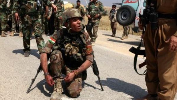 مقاتلون من البشمركة في الموصل
