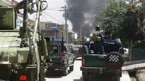 Afghan security personnel arriving at the site of an attack in Jalalabad, Afghanistan, on July 28, 2018. (By AFP/File)