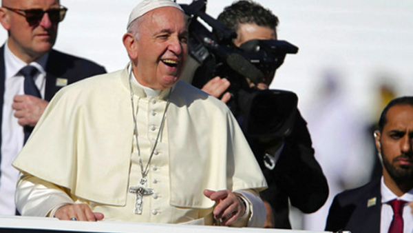 Pope Francis during a Mass at the Sheikh Zayed Sports City in Abu Dhabi, AFP/ File Photo 