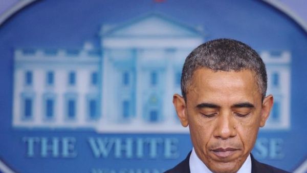 US President Barack Obama speaking after two explosions rock the Boston Marathon (AFP/ Mandel Ngan)