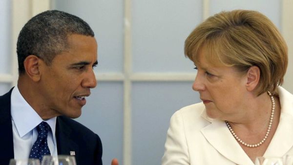 الرئيس الاميركي باراك اوباما والمستشارة الالمانية ميركل