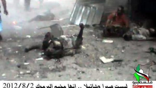 عصابات الاسد تدك مخيم اليرموك 