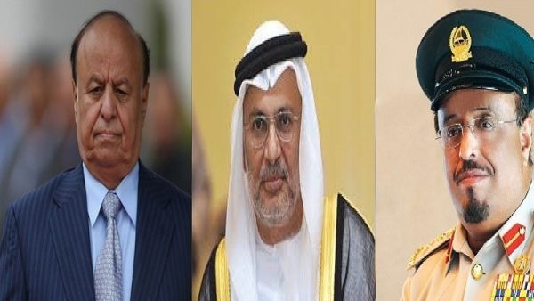 تغريدة قرقاش جاءت بعد ساعات من إطاحة الرئيس هادي بأهم رجلين مقربين من دولة الإمارات من منصبهما