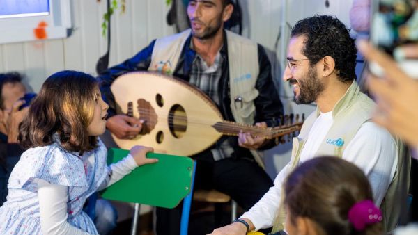 In 2018, Helmy participated in a field visit to Za’atari Refugee Camp in Jordan where he met with Syrian children and families. UNICEF Appoints Ahmed Helmy Regional Ambassador