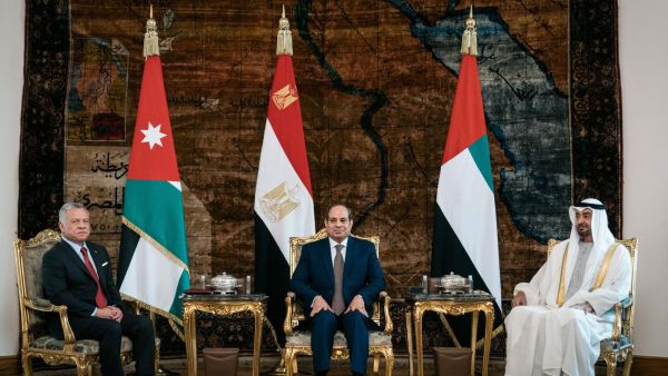 الملك عبدالله الثاني والسيسي وبن زايد يؤكدون ضرورة وقف إسرائيل إجراءات تقويض فرص السلام