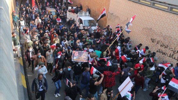 مسيرة لأنصار قوات الحشد الشعبي في ساحة التحرير وسط بغداد