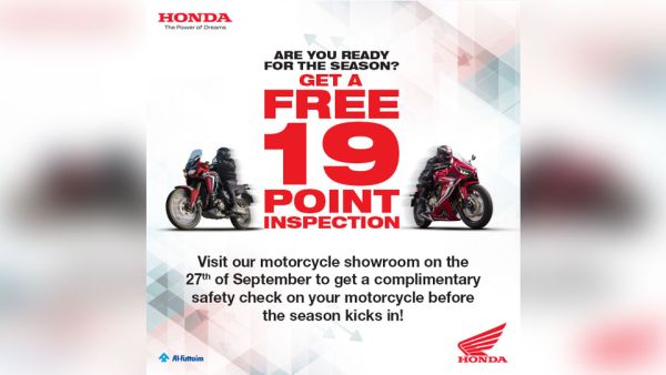 While waiting for their motorcycles, customers can use the opportunity to test drive the latest models of the Honda Goldwing, Africa Twin and the CBR1000. 