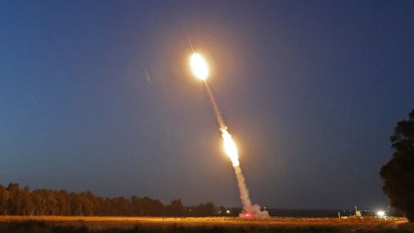 Missiles are fired from Israel's Iron Dome air defence system, designed to intercept and destroy incoming short-range rockets and artillery shells (AFP)