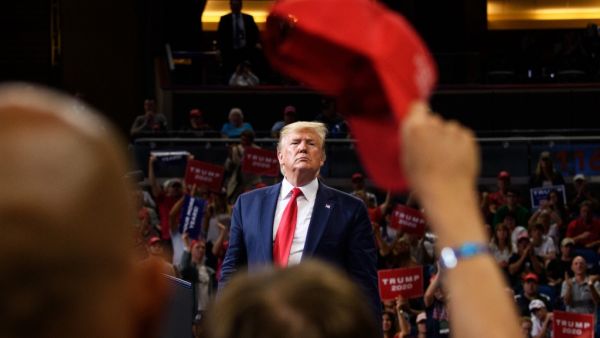 US President Donald Trump speaks during a rally at the Amway Center in Orlando, Florida to officially launch his 2020 campaign on June 18, 2019.  MANDEL NGAN / AFP