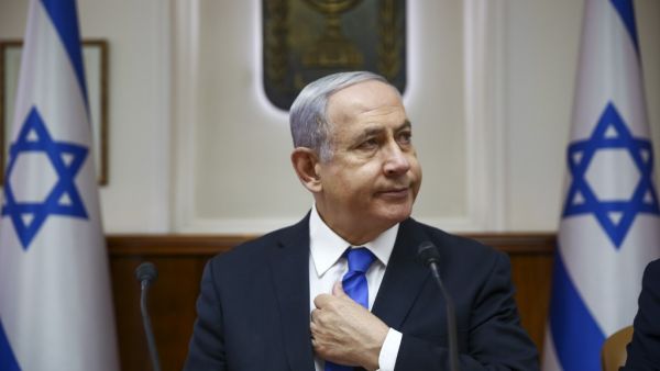 Israeli Prime Minister Benjamin Netanyahu chairs the weekly cabinet meeting at his office in Jerusalem, on June 30, 2019.  Oded Balilty / POOL / AFP