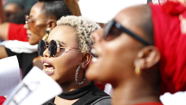 Israelis of Ethiopian origin protest on July 8, 2019 in Tel Aviv after the death of a young man of Ethiopian origin who was killed by an off duty police officer in Kiryat Haim near the Israeli city of Haifa  (AFP)