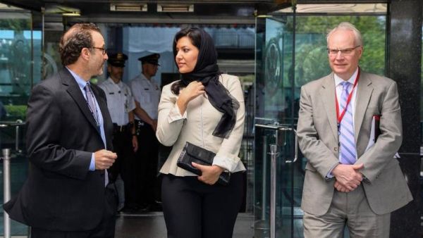 Saudi Ambassador to the United States Princess Reema bint Bandar al-Saud pictured meeting with US Assistant Secretary of State for Near Eastern Affairs David Schenker (Twitter)