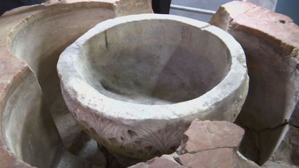 A new baptismal font appears to have been discovered at the Church of the Nativity in West Bank  (Twitter)