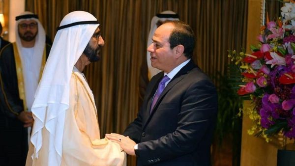 السيسي يلتقي بن راشد في بكين