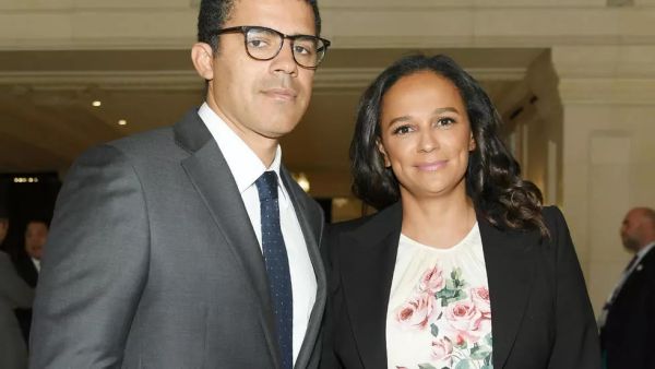 رجل الأعمال سنديكا دوكولو وزوجته إيزابيل دوس سانتوس ابنة الرئيس الأنغولي السابق في نيويورك 