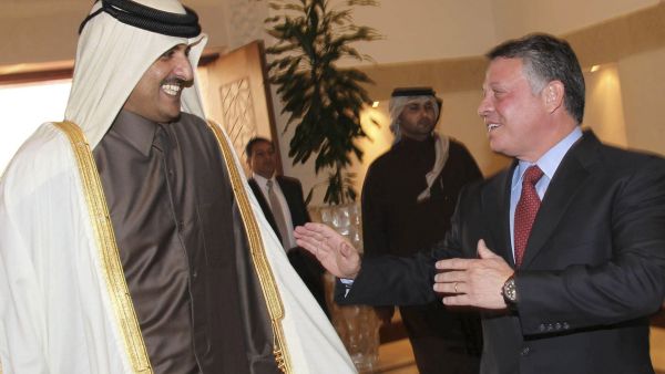 عاهل الأردن الملك عبد الله الثاني، وأمير قطر تميم بن حمد آل ثاني