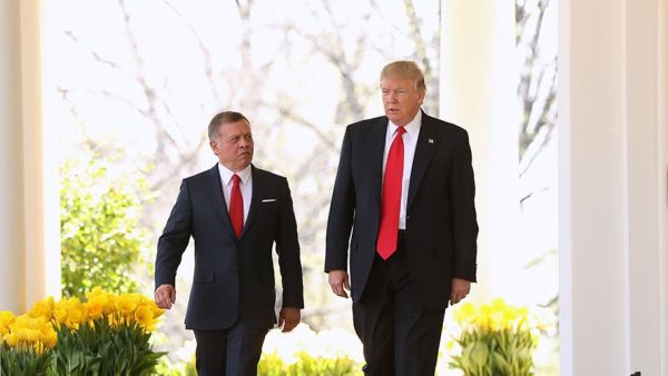President Donald Trump and Jordan’s King Abdullah II, Rose Garden at the White House in Washington, Wednesday, April 5, 2017 /AFP