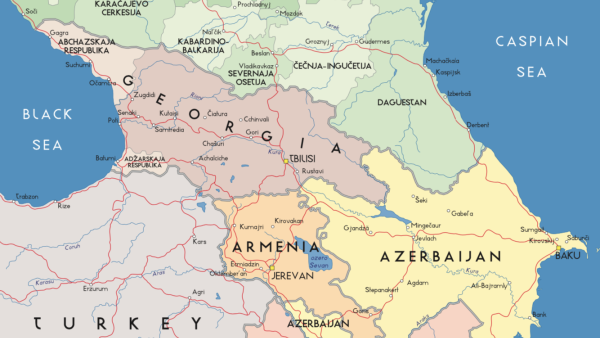 Map of the Caucasus region /Shutterstock