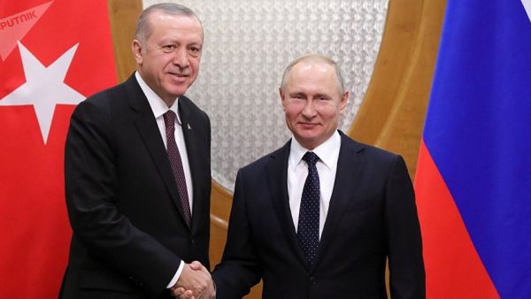  الرئيس رجب طيب أرودغان ونظيره الروسي فلاديمير بوتين