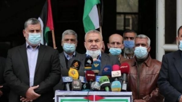 مؤتمر صحفي لفصائل المقاومة الفلسطينية في قطاع غزة