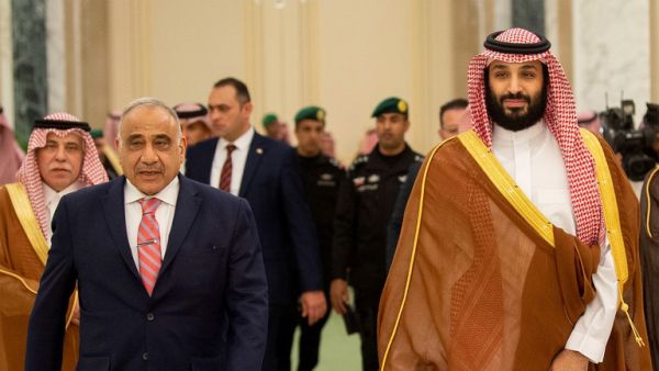 ولي العهد السعودي الأمير محمد بن سلمان ورئيس مجلس الوزراء العراقي عادل عبد المهدي
