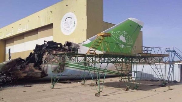  طائرتي الشحن الأوكرانيتين اللتين استهدفتا في قاعدة الجفرة الجوية  تابعتين لشركة نقل جوي خاصة