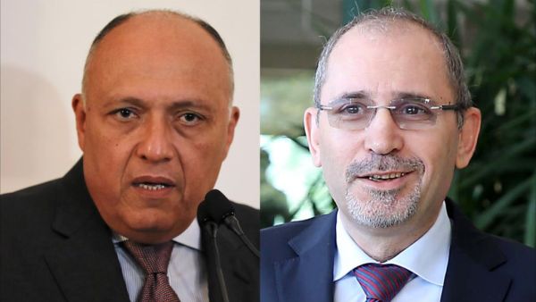 وزيرا خارجية الأردن أيمن الصفدي، ومصر سامح شكري