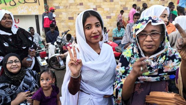 Alaa Saleh, a 22-year-old engineering student has become the face of Sudan's demonstrations. (AFP)