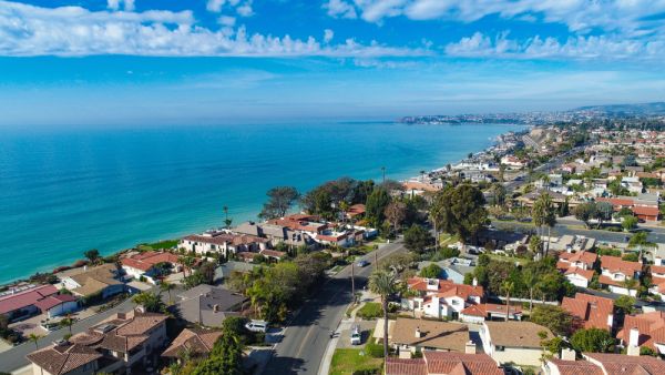 Capistrano Beach taken from the air towards Dana Point.